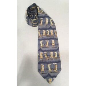 Tommy Bahama 100% Silk Tie Beach Chairs Blue Adirondack 4" Wide